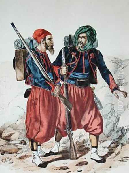 Zouaves Oil Painting by Francois-Hippolyte Lalaisse