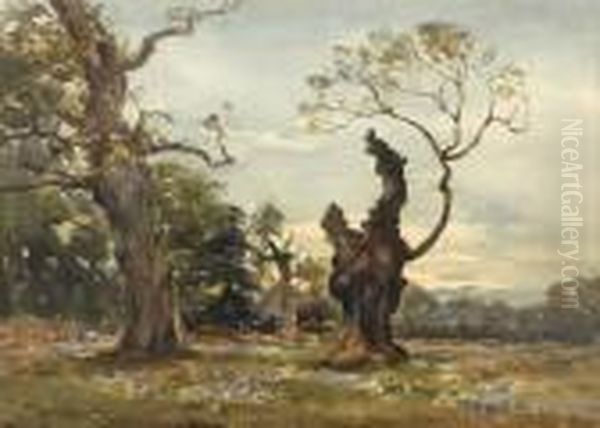 Oak Trees Oil Painting by Wycliffe Egginton