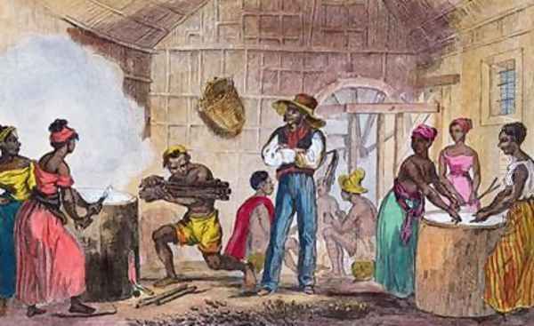 The Preparation of Mandioca Flour in the Antilles Oil Painting by Francois-Hippolyte Lalaisse