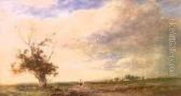 Windswept Landscape Oil Painting by Wycliffe Egginton