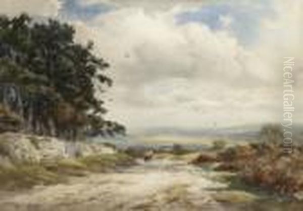 Halsanger Common Road Oil Painting by Wycliffe Egginton