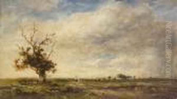 Mother And Child In An Extensive Pastoral Landscape Oil Painting by Wycliffe Egginton