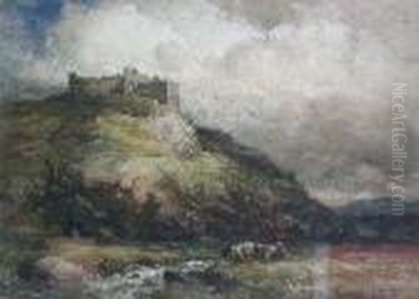 A Ruined Castle Oil Painting by Wycliffe Egginton