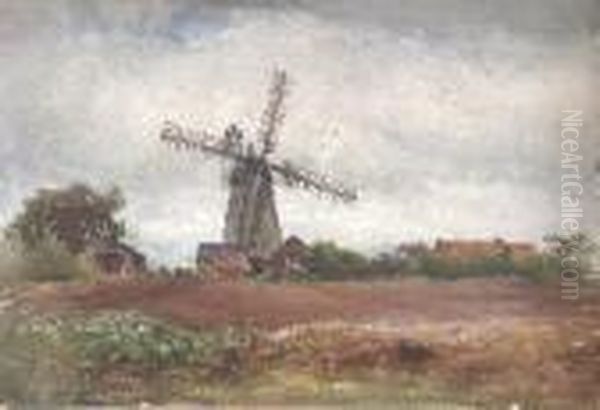 A Suffolk Mill Oil Painting by Wycliffe Egginton