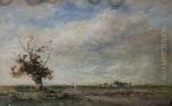 Figures On A Moorland Path Oil Painting by Wycliffe Egginton