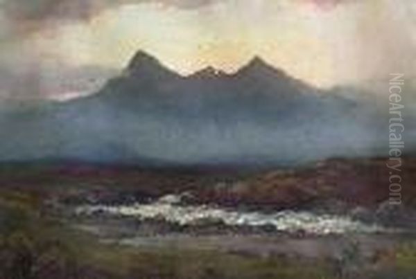 Dusk, Sligachan, Skye Oil Painting by Wycliffe Egginton