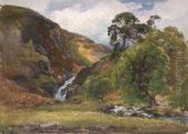 The Grey Mare's Tail Between New Galloway And Newtown Stewart Oil Painting by Wycliffe Egginton