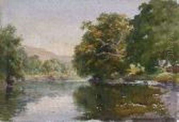 River Lochy At Killin Oil Painting by Wycliffe Egginton