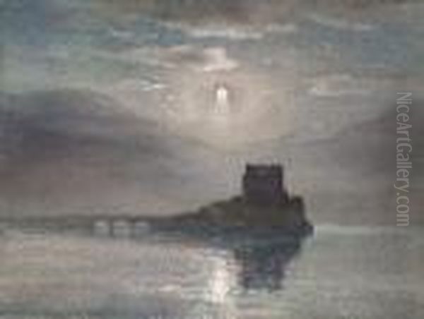 Eilean Donan Castle By Moonlight by Wycliffe Egginton