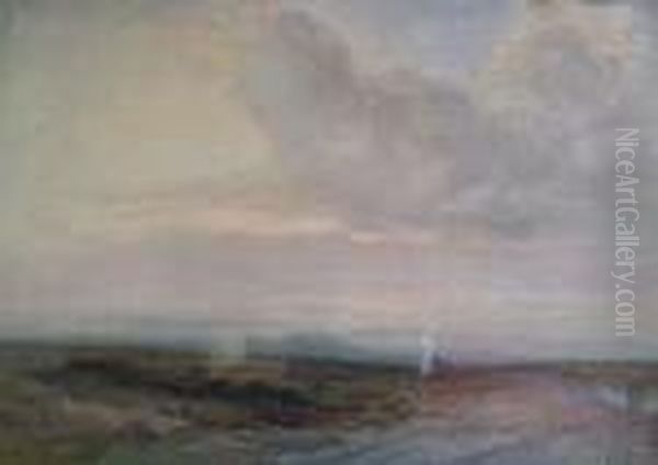 Panoramic Moorland Landscape Oil Painting by Wycliffe Egginton