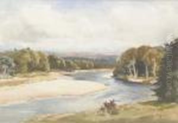 Beauly River; And View From Beaufort Castle (illustrated) Oil Painting by Wycliffe Egginton