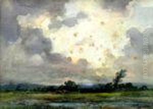 The End Of Astormy Day Oil Painting by Wycliffe Egginton