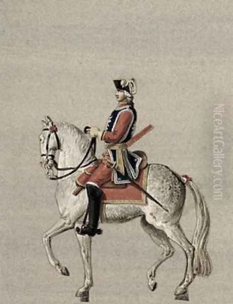 Equestrian portrait of Prince Charles de Beauveau-Craon Oil Painting by Pierre Antoine Lesueur