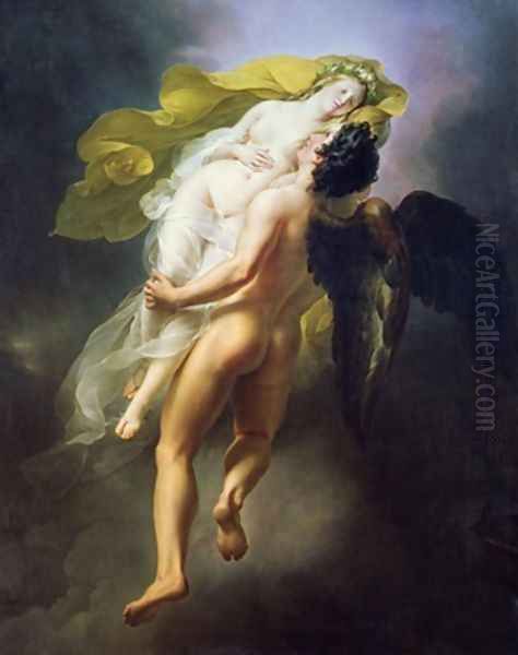 Boreas abducting Oreithyia Oil Painting by Joseph Ferdinand Lancrenon