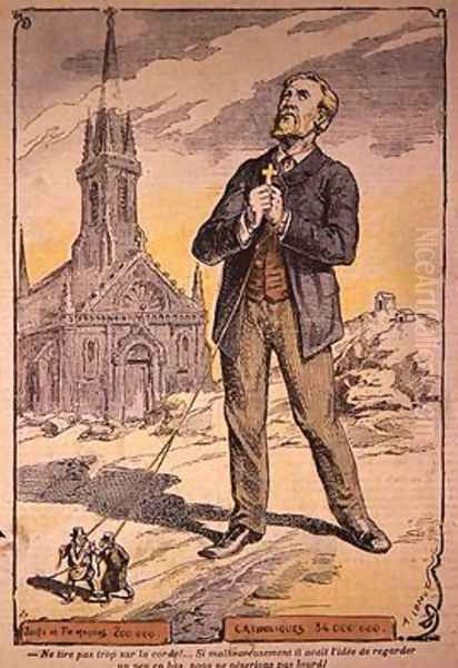 Caricature from the Catholic magazine Le Pelerin referring to the French Governments Policy of Laicisation in the early twentieth century Oil Painting by A Lemot