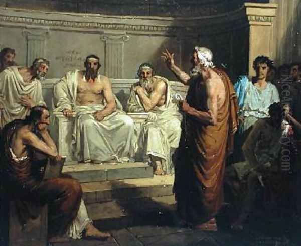 Sophocles Accused by his Sons Oil Painting by Fortune Joseph Seraphin Layraud