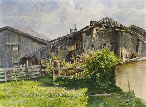 Steirischer Bauernhof Oil Painting by Marie Egner