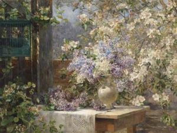 In The Blossoming Bower Oil Painting by Marie Egner