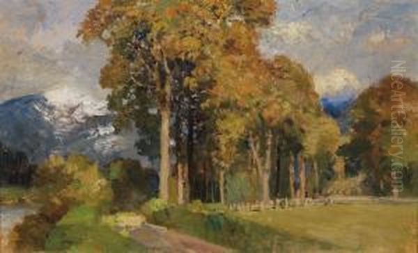 Near Gmund In Autumn Oil Painting by Marie Egner