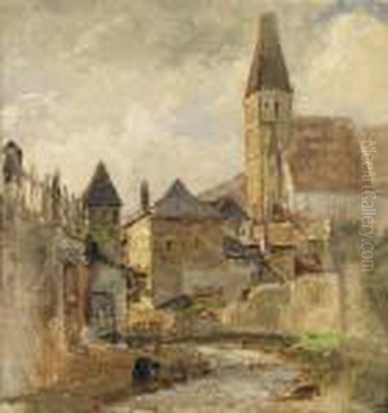 Scene Of Weisenkirchen In The Wachau Oil Painting by Marie Egner