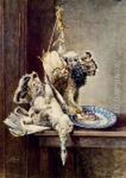 Jagdstillleben Mit Wildtruthahnen Oil Painting by Marie Egner