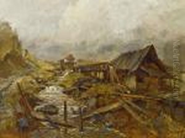 Alte Bergmuhle In Der Steiermark Oil Painting by Marie Egner