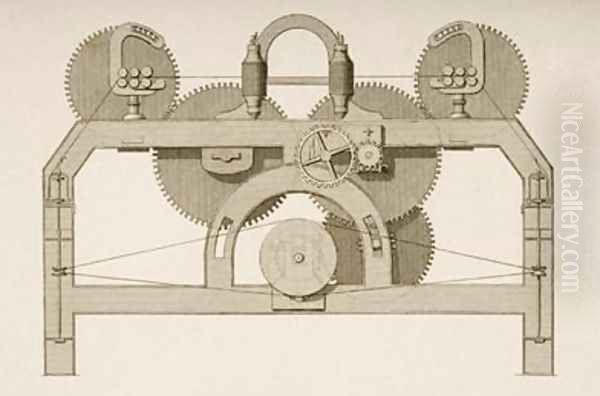 End elevation of a Throstle Oil Painting by Joseph Wilson Lowry