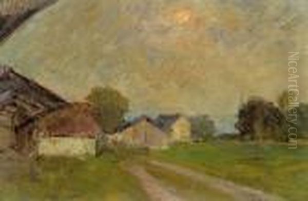 Bauerngehoft In Der Bretagne Oil Painting by Marie Egner