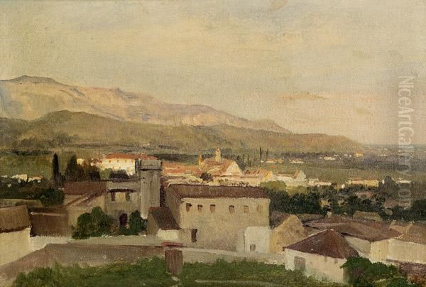 Blick Auf Eppan Oil Painting by Marie Egner