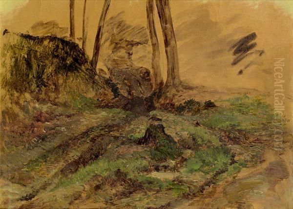 Waldstudie Oil Painting by Marie Egner