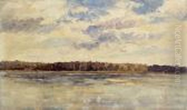 An Der Donau Bei Wien Oil Painting by Marie Egner