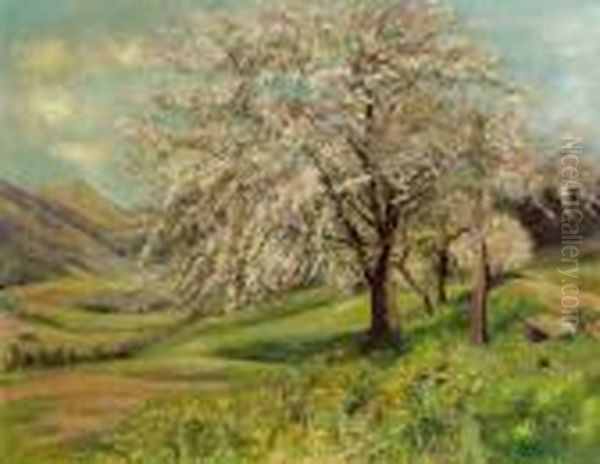 Bluhender Birnbaum Oil Painting by Marie Egner