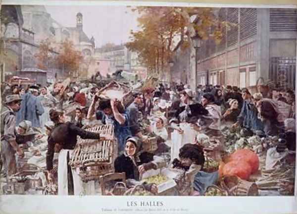 Les Halles 1893 Oil Painting by Lhermitte, Leon