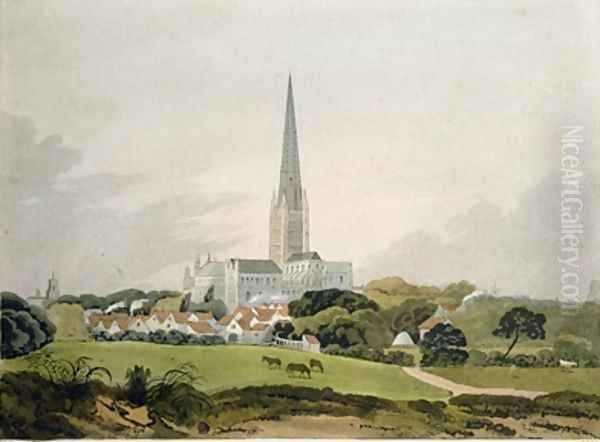 Norwich Cathedral Oil Painting by Robert Ladbrooke