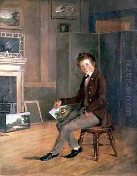 Portrait of Joseph Stannard 1797-1830 as a Youth Oil Painting by Robert Ladbrooke