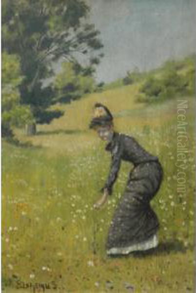 Picking Wildflowers Oil Painting by Louis Michel Eilshemius