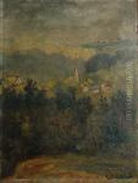 Glimpse Of A Village In A Valley Oil Painting by Louis Michel Eilshemius