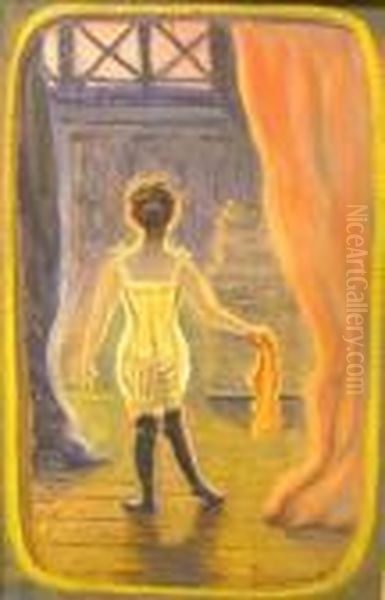 Back Of Woman Wearing A Chemise Oil Painting by Louis Michel Eilshemius