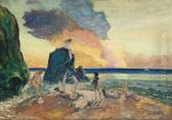 Sirens, Del Mar, California Oil Painting by Louis Michel Eilshemius