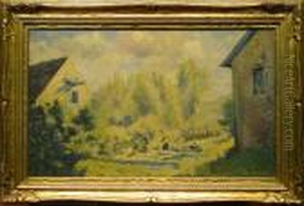 Farmyard Oil Painting by Louis Michel Eilshemius