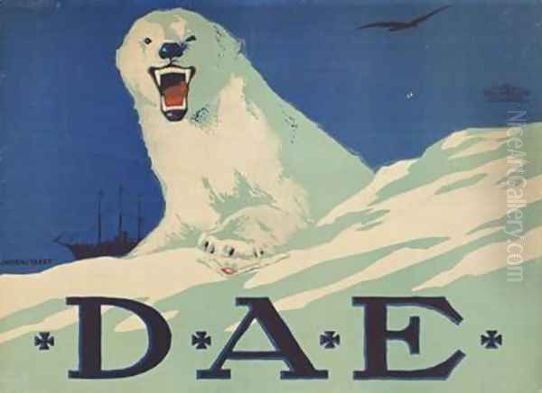 Promotion poster for the German Arctic expedition 1913 Oil Painting by Hans Lindenstaedt