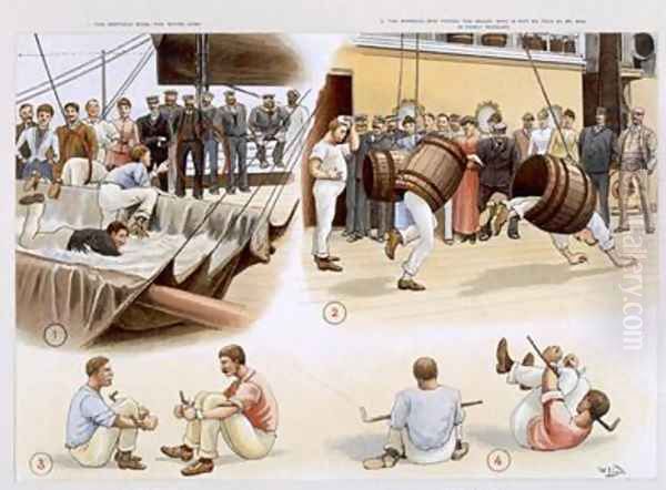 Sports from P and O Pencillings 1891 Oil Painting by W. Lloyd