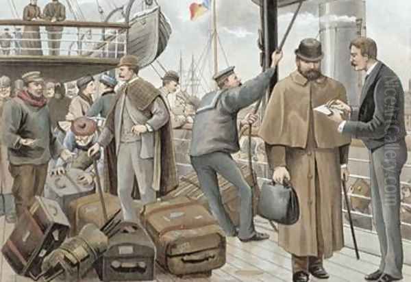 Going on Board at Tilbury Oil Painting by W. Lloyd