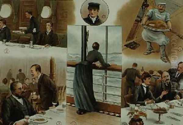 Down Channel the effects of seasickness on some of the passengers from P and O Pencillings 1890 Oil Painting by W. Lloyd