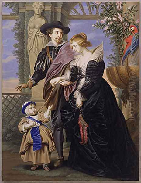 Rubens His Wife Helena Fourment and Their Son Peter Paul Oil Painting by Bernard III Lens