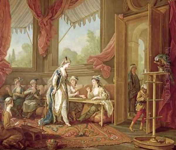 The Sultana Ordering Tapestries from the Odalisques Oil Painting by Charles-Amedee-Philippe van Loo