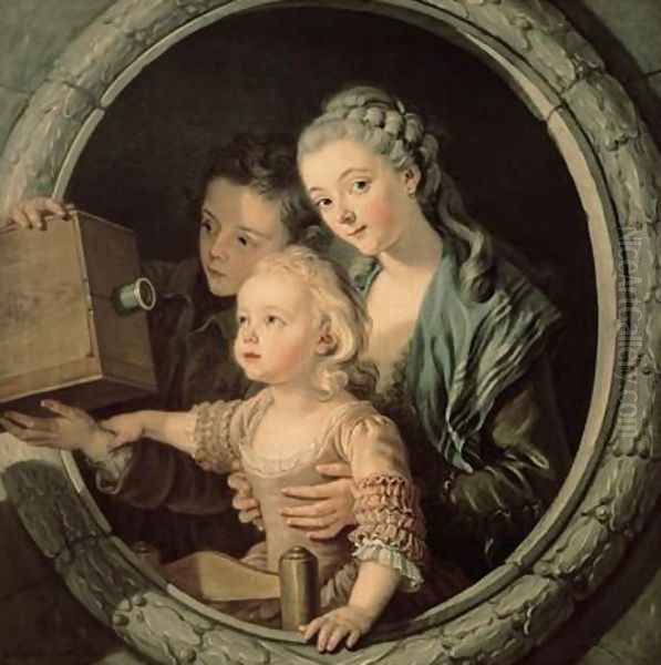 The Magic Lantern 1764 Oil Painting by Charles-Amedee-Philippe van Loo