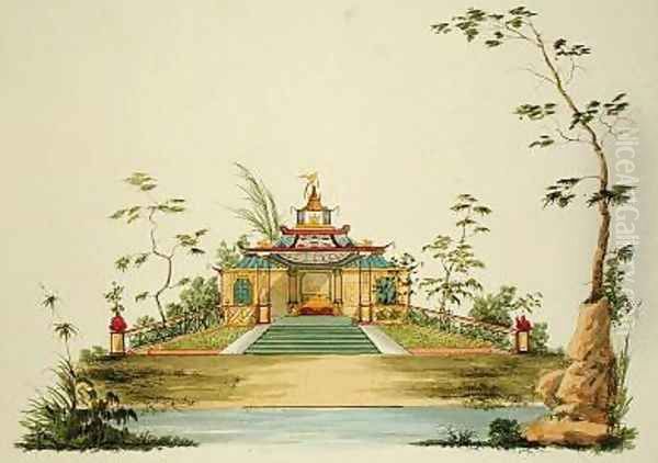 Design for a Chinese Temple 2 Oil Painting by G. Landi