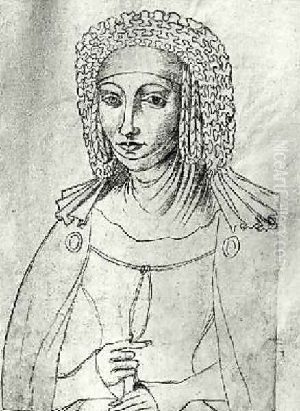 Marguerite de France 1310-82 Oil Painting by Jacques Le Boucq