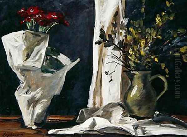 Still Life with Catkins Oil Painting by Karl Leyhausen